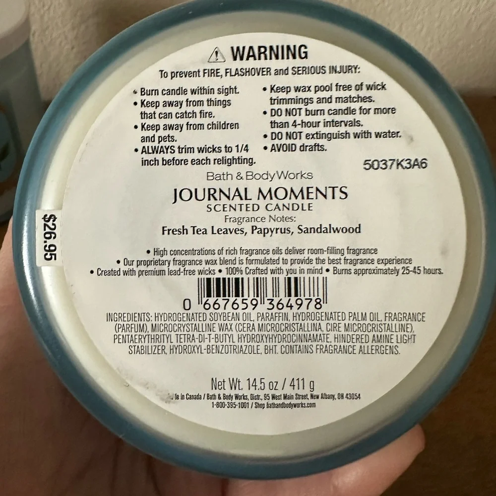 X2 Bath & Body Works JOURNAL MOMENTS 3 wick Candles NEW - Picture 3 of 3